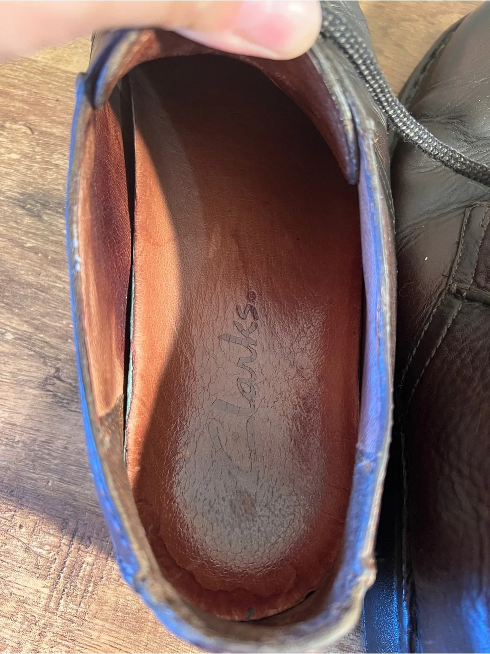 Clarks Men's Dark Brown Leather Lace-Up Oxfords Vintage Split Toe Center Seam